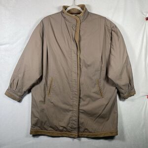 Vintage Foxland Barn Coat Plaid Wool Lined Jacket Corduroy Trim Women’s 16